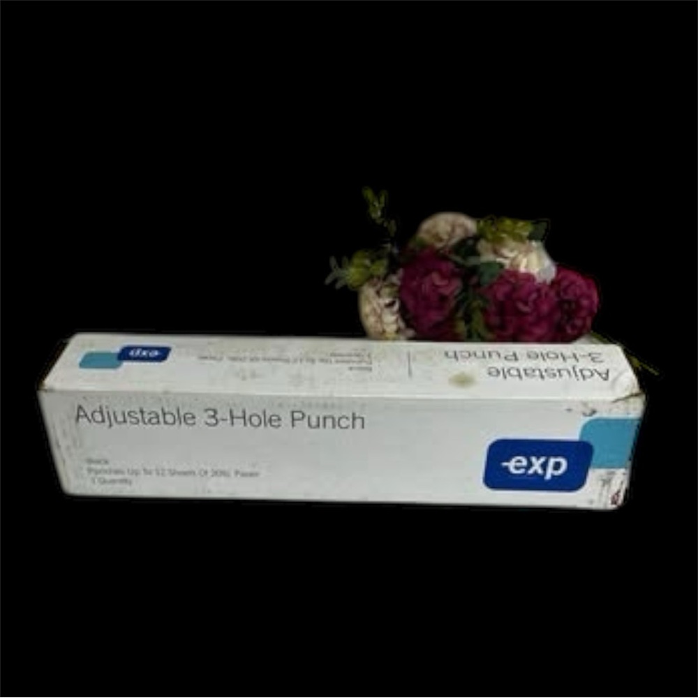 Exp Adjustable 3 Hole Punch New In Box